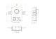 Oventrop Raum- und Rücklauftemperaturregelung mit einem weißen Echtglas-Frontpaneel, seitlicher Montage und verschiedenen Temperaturanschlüssen dargestellt in schematischen Ansichten.
